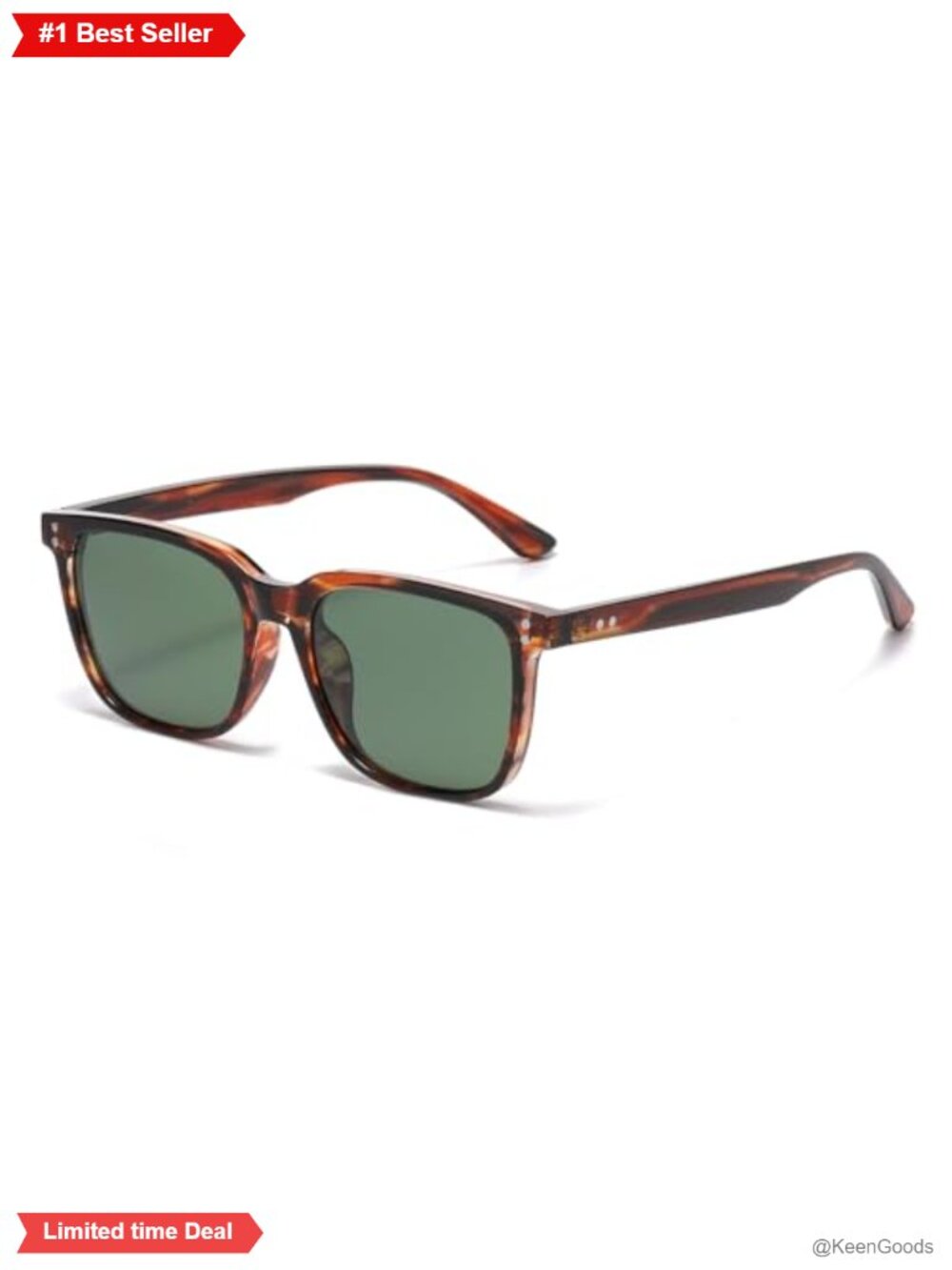 Mens Polarized Square Sunglasses UV400 Protection Plastic Frame